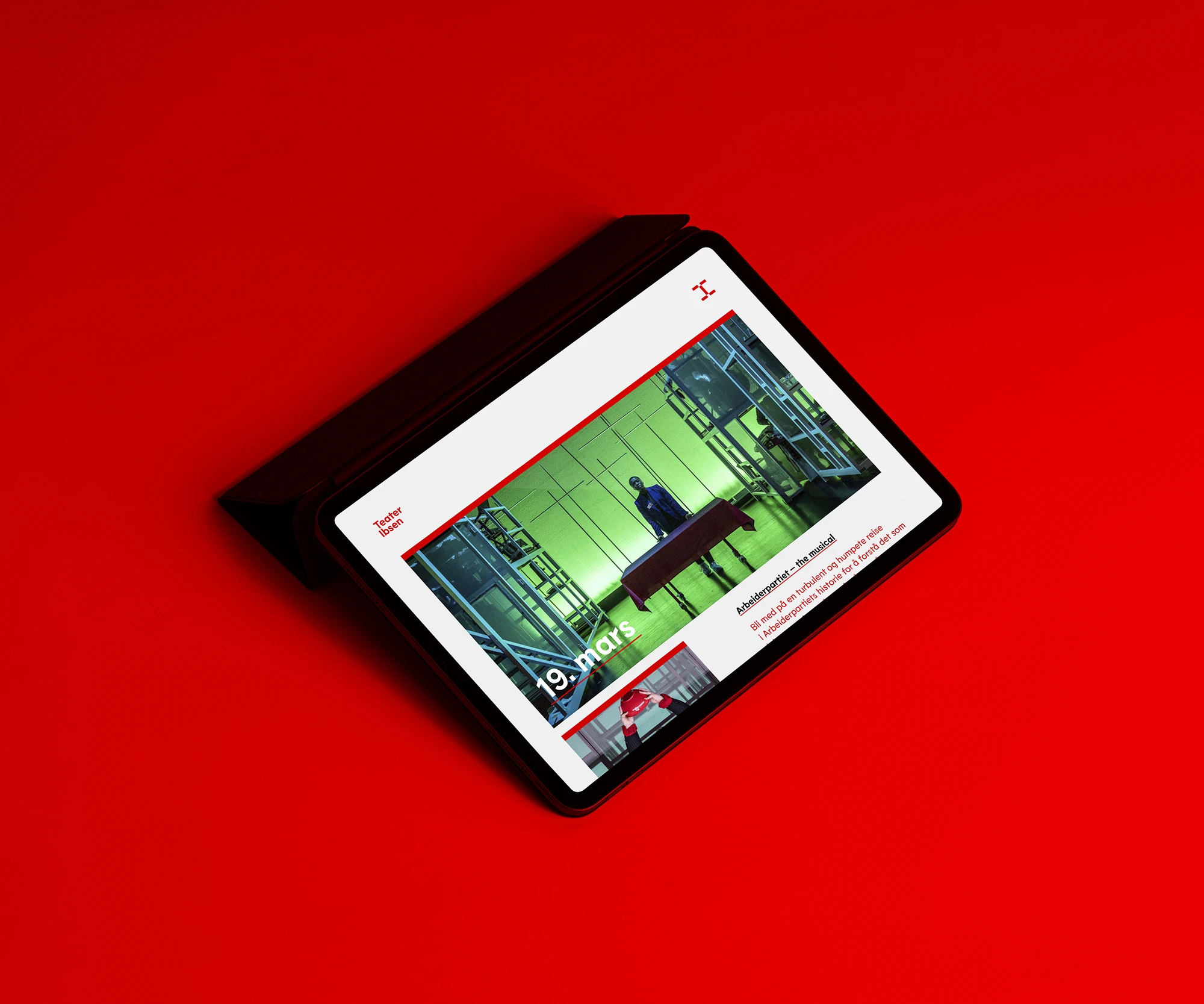 Eksempel på konseptskisse for nettsted, vist på nettbrett.
