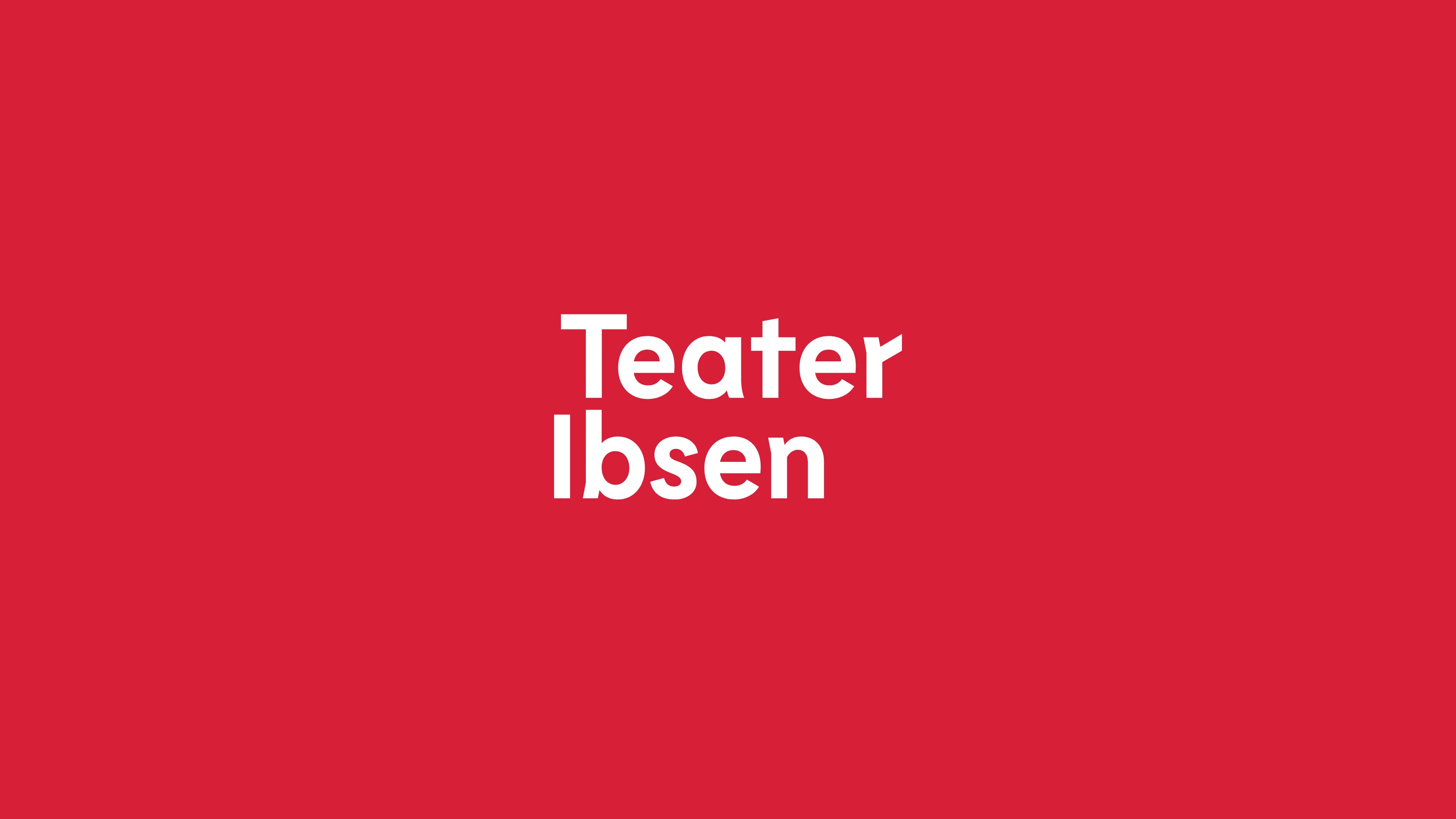 Teater Ibsen logo på rød bakgrunn