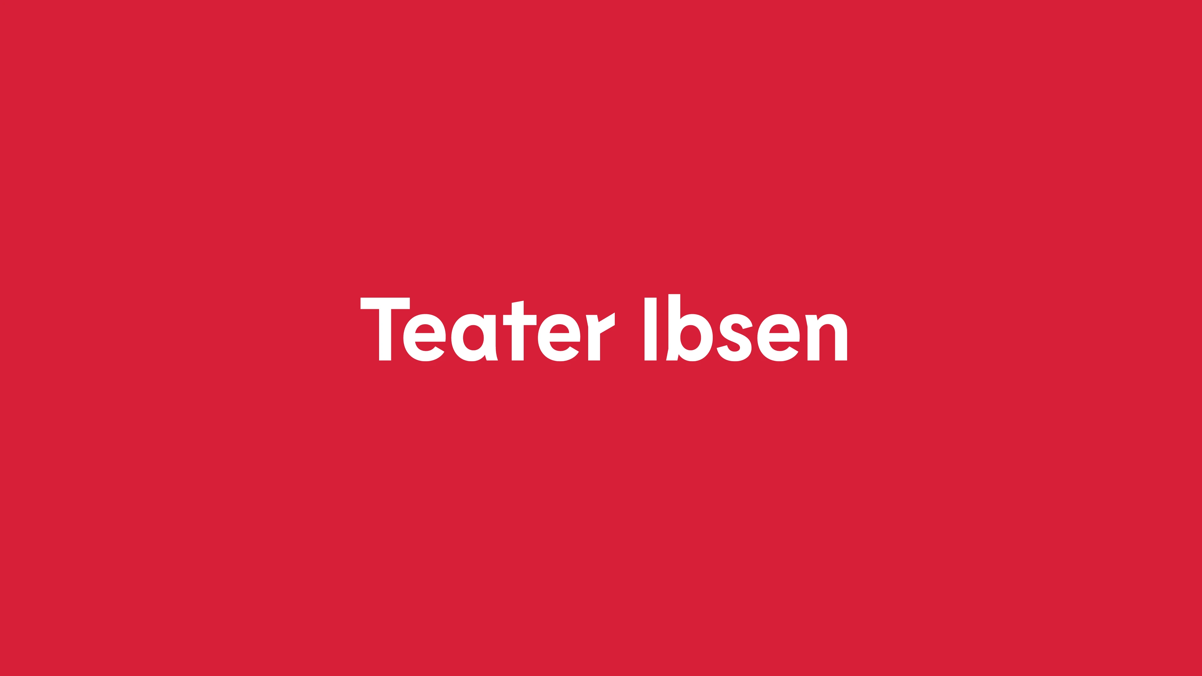 Horisontal Teater Ibsen logo. Rød på hvit bakgrunn.