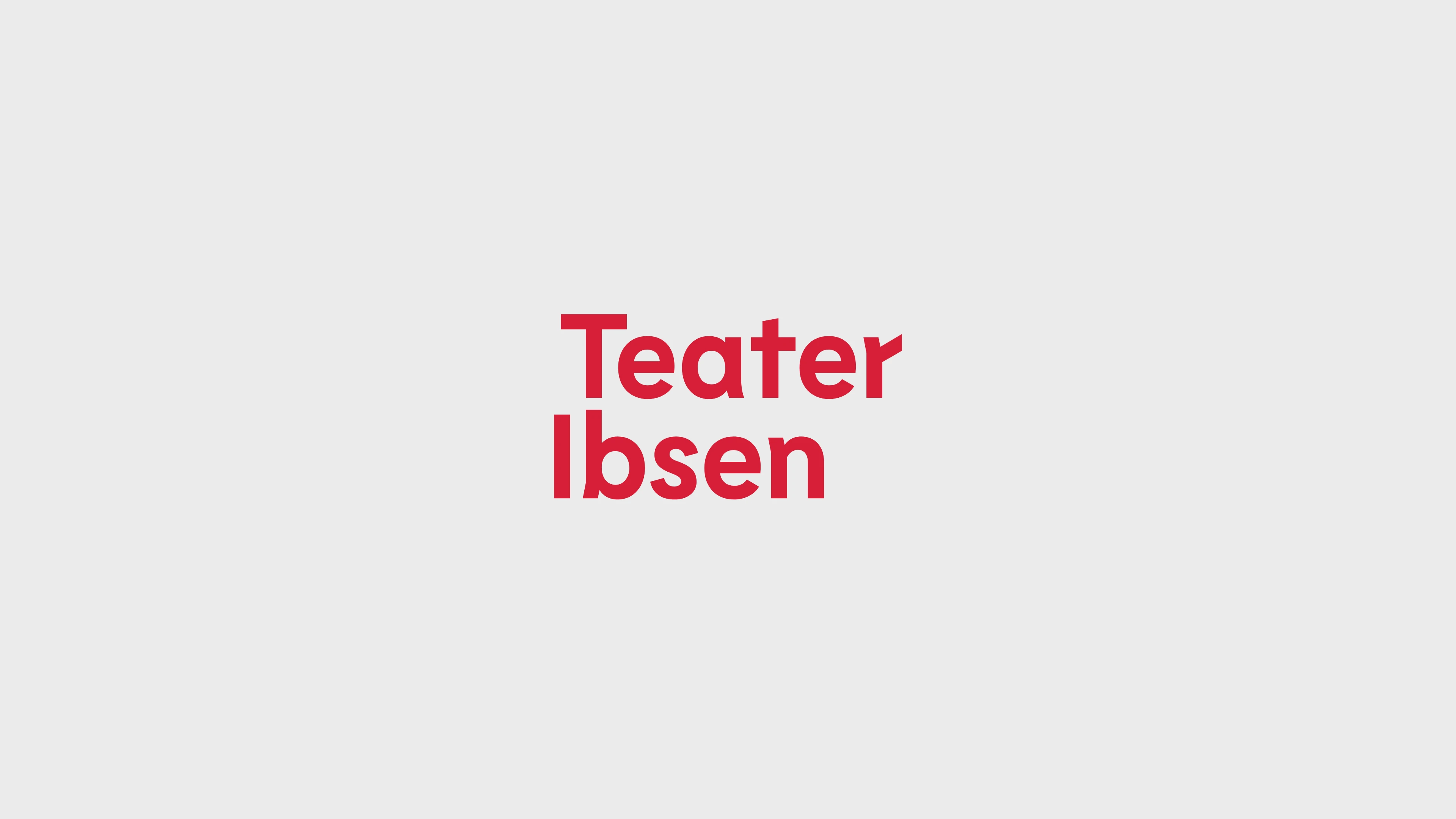 Teater Ibsen logo. Rød på hvit bakgrunn.
